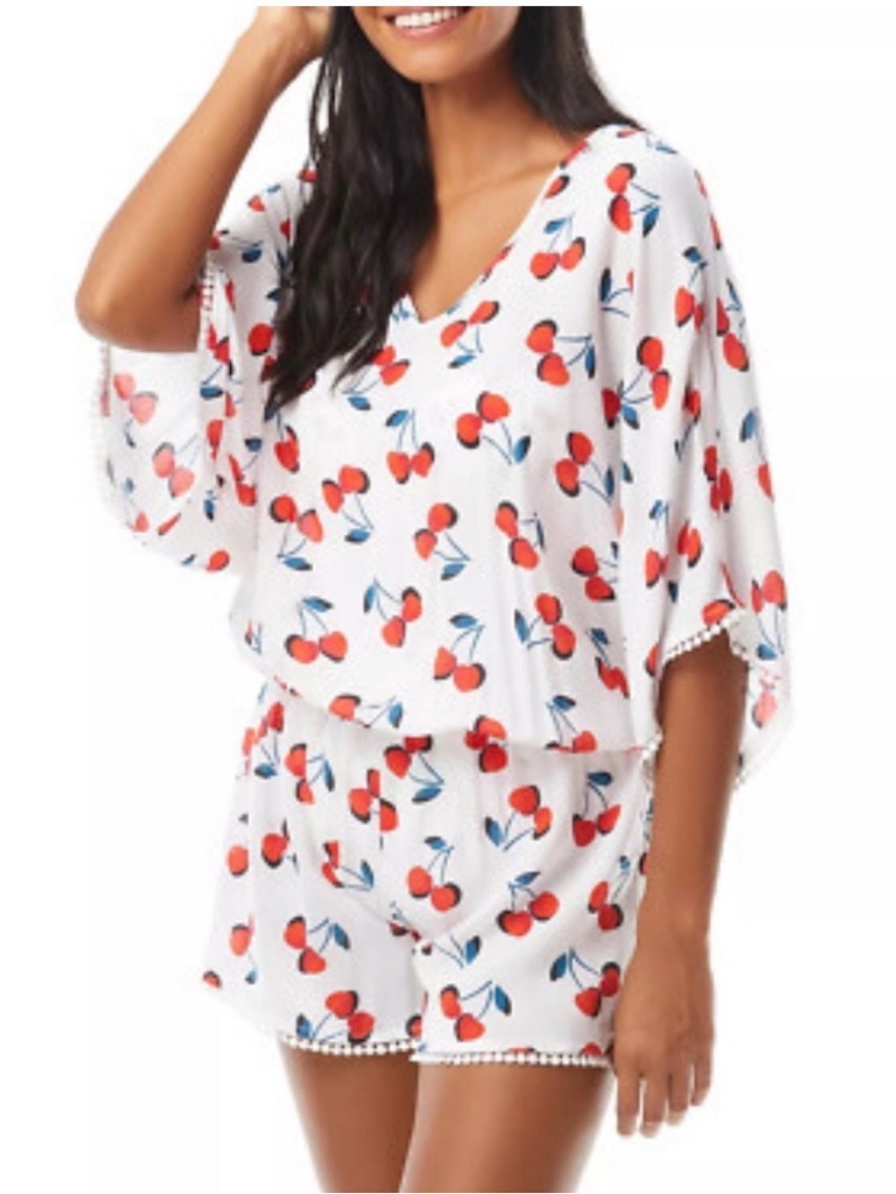 Kate Spade Cherry Print Romper Swim Coverup Size L